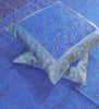 Banarasi Turquoise Blue Bed Cushion & Pillow Cover Set Silk Woven Zari Brocade