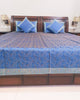 Banarasi Turquoise Blue Bed Cushion & Pillow Cover Set Silk Woven Zari Brocade