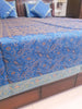 Banarasi Turquoise Blue Bed Cushion & Pillow Cover Set Silk Woven Zari Brocade