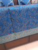 Banarasi Turquoise Blue Bed Cushion & Pillow Cover Set Silk Woven Zari Brocade