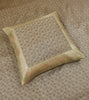 Banarasi Beige Bed Cushion & Pillow Cover Set Art Silk Woven Brocade Indian Gift