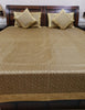 Banarasi Beige Bed Cushion & Pillow Cover Set Art Silk Woven Brocade Indian Gift