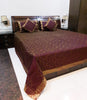 Banarasi Bed Cushion & Pillow Cover Set Wine Art Silk Woven Brocade Indian Gift