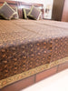Banarasi Bed, Cushion & Pillow Cover Set Black Silk & Woven Zari Brocade Indian