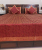 Banarasi Red Bed Cushion & Pillow Cover Set Art Silk Woven Brocade Indian Gift