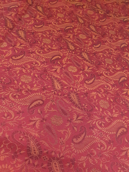 Banarasi Red Bed Cushion & Pillow Cover Set Art Silk Woven Brocade Indian Gift