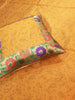 Banarasi Mustard Bed Cushion & Pillow Cover Set Silk Woven Brocade Indian Gift