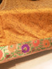 Banarasi Mustard Bed Cushion & Pillow Cover Set Silk Woven Brocade Indian Gift