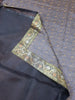 Gray Banarasi Bed Cushion & Pillow Cover Set Art Silk Woven Brocade Indian Gift