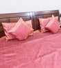 Banarasi Pink Bed Cushion & Pillow Cover Set Art Silk Woven Brocade Indian Gift