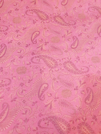 Banarasi Pink Bed Cushion & Pillow Cover Set Art Silk Woven Brocade Indian Gift