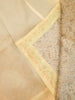 Banarasi Cream Bed Cushion & Pillow Cover Set Art Silk Woven Brocade Indian Gift