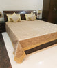 Banarasi Cream Bed Cushion & Pillow Cover Set Art Silk Woven Brocade Indian Gift