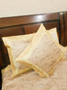 Banarasi Cream Bed Cushion & Pillow Cover Set Art Silk Woven Brocade Indian Gift