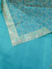 Banarasi Bed Cushion & Pillow Cover Silk & Woven Zari Brocade Teal Blue Set Gift