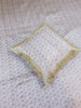 Banarasi Bed Cushion & Pillow Cover Set Gray Silk Woven Zari Brocade Indian Gift