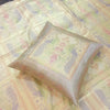 Banarasi Bed Cushion & Pillow Cover Beige Peacock Set Silk & Woven Brocade Gift