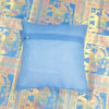 Banarasi Bed Cushion & Pillow Cover Set Elephant Turq. Blue Woven Brocade Gift