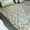 Banarasi Bed Cushion & Pillow Cover Set Elephant Dark Green Woven Brocade Gift