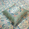 Banarasi Bed Cushion & Pillow Cover Set Elephant Dark Green Woven Brocade Gift