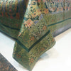 Banarasi Bed Cushion & Pillow Cover Set Elephant Dark Green Woven Brocade Gift
