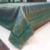 Banarasi  Bed Cushion & Pillow Cover Silk & Woven Zari Brocade Peacock Green Set