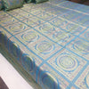 Banarasi  Bed Cushion & Pillow Cover Silk & Woven Zari Brocade Peacock Green Set