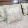 Banarasi Bed Cushion & Pillow Cover Gray Set Mandala Woven Zari Brocade Gift