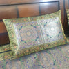 Black Banarasi Bed Cushion & Pillow Cover Set Mandala Woven Zari Brocade Gift