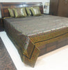 Black Banarasi Bed Cushion & Pillow Cover Set Mandala Woven Zari Brocade Gift