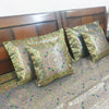 Black Banarasi Bed Cushion & Pillow Cover Set Mandala Woven Zari Brocade Gift