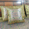 Black Banarasi Bed Cushion & Pillow Cover Set Mandala Woven Zari Brocade Gift