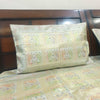 Banarasi  Bed Cushion & Pillow Cover Silk & Woven Zari Brocade Peacock Gray Set