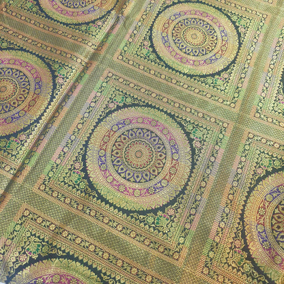 Banarasi Bed Cushion & Pillow Cover Set Mandala Black Woven Zari Brocade Gift