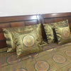 Banarasi Bed Cushion & Pillow Cover Set Mandala Black Woven Zari Brocade Gift