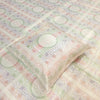 Banarasi Bed Cushion & Pillow Cover Set White Mandala Silk & Woven Zari Brocade