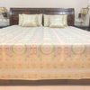 Banarasi Bed Cushion & Pillow Cover Set White Mandala Silk & Woven Zari Brocade