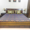 Banarasi Bed Cushion & Pillow Cover Set Dark Blue Mandala Silk & Woven Brocade