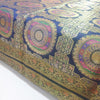 Banarasi Bed Cushion & Pillow Cover Set Dark Blue Mandala Silk & Woven Brocade
