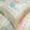 Banarasi Bed Cushion & Pillow Cover Set Peacock White Silk & Woven Brocade Gift