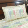Banarasi Bed Cushion & Pillow Cover Set Peacock White Silk & Woven Brocade Gift