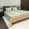 Banarasi Bed Cushion & Pillow Cover Set Peacock White Silk & Woven Brocade Gift