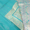 Banarasi Bed Cushion & Pillow Cover Set Teal Green Mandala Silk & Woven Brocade