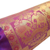 30x15 Inch Bolster Cover Indian Woven Zari Brocade Banarasi Silk Elephant Purple