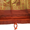 30x15 Inch Bolster Cover Brown Indian Woven Zari Brocade Banarasi Silk Elephant