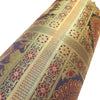 30x15 Inch Bolster Cover Blue Indian Peacock Woven Zari Brocade Banarasi Silk