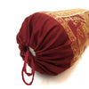 30x15 Inch Bolster Cover Maroon Indian Elephant Woven Zari Brocade Banarasi Silk
