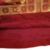 30x15 Inch Bolster Cover Maroon Indian Elephant Woven Zari Brocade Banarasi Silk
