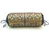 30x15 Inch Bolster Cover Blue Indian Decor Woven Zari Brocade Banarasi Silk