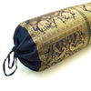 30x15 Inch Bolster Cover Blue Indian Decor Woven Zari Brocade Banarasi Silk